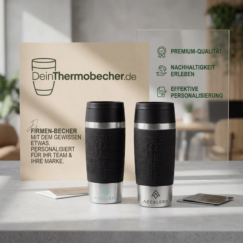 Personalisierte EMSA-Firmenbecher mit Lasergravur – Druck & Veredelung in Deutschland